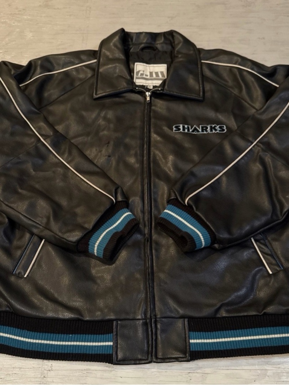 ISO San Jose Sharks Vintage Black Leather Jacket